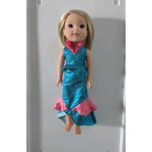 American Girl Wellie Wishers Camille Doll With Marvelous Mermaid Dress